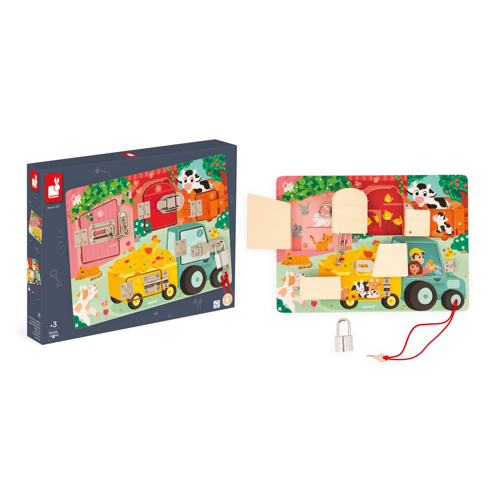 Activiteitenbord met sloten en grendels