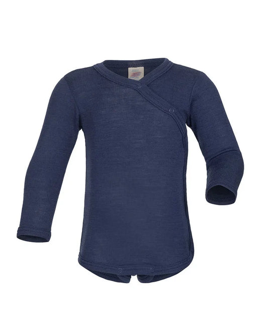 Wikkelromper Wolzijde marine blauw