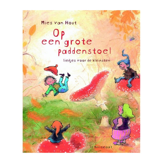 Op een grote paddenstoel
