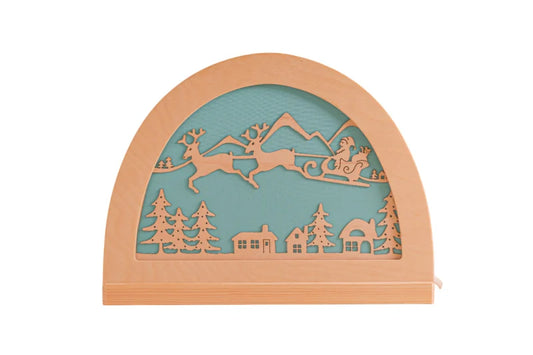 Silhouet Kerstman in slee