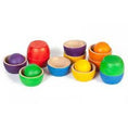 Laad afbeelding in galerijweergave, Grapat - Houten bakjes (12) met ballen (6)