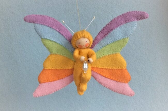 regenboogvlinder, atelier pippilotta, zelfmaakpakketje