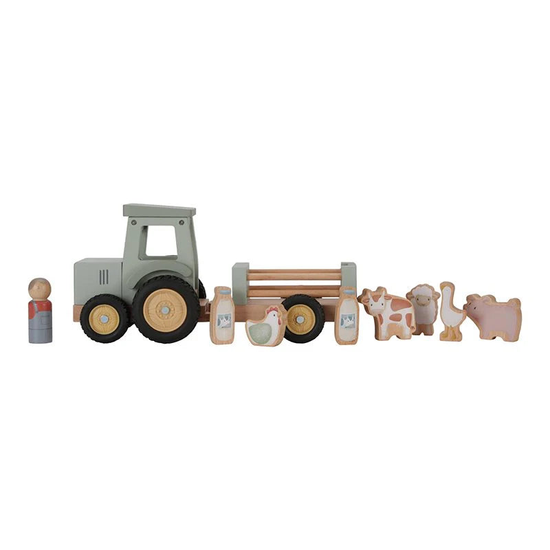 Houten Tractor met Trailer