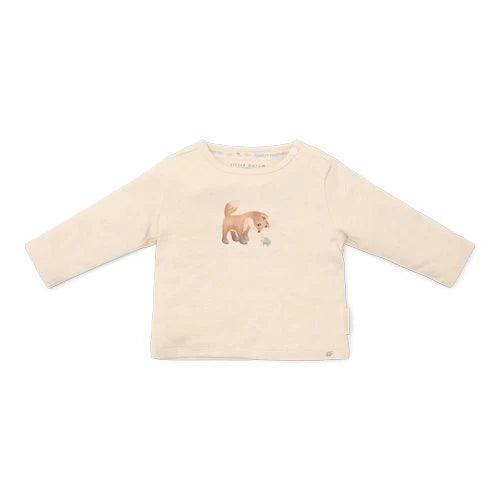 Shirt lange mouw - Zand - Forest Friends - Vosje