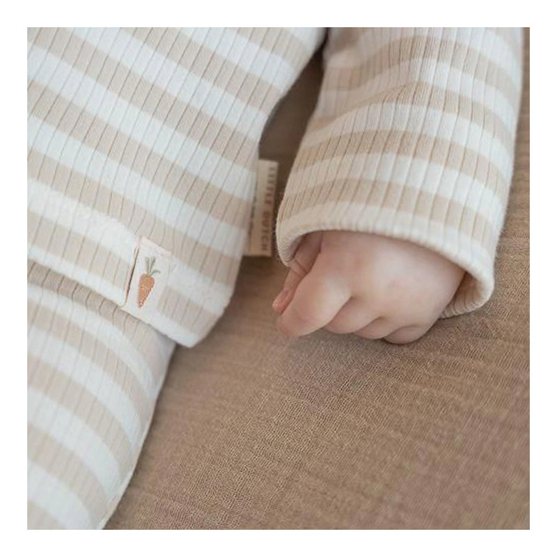 T-shirt lange mouw Stripe Sand/White
