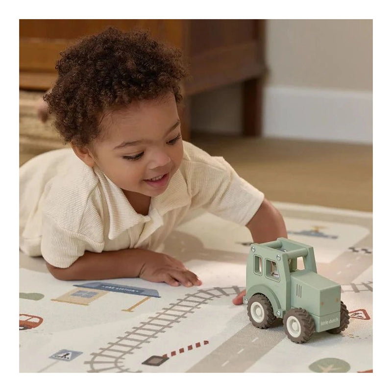 Houten tractor - Groen