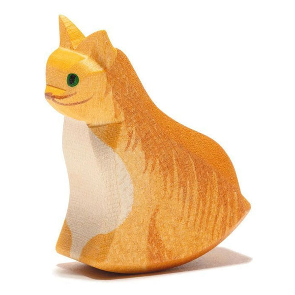 Houten kat zittend