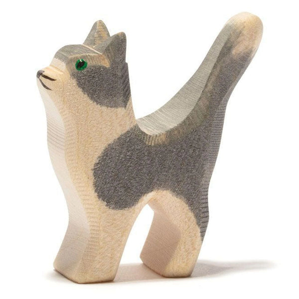 Houten kat - zwart wit