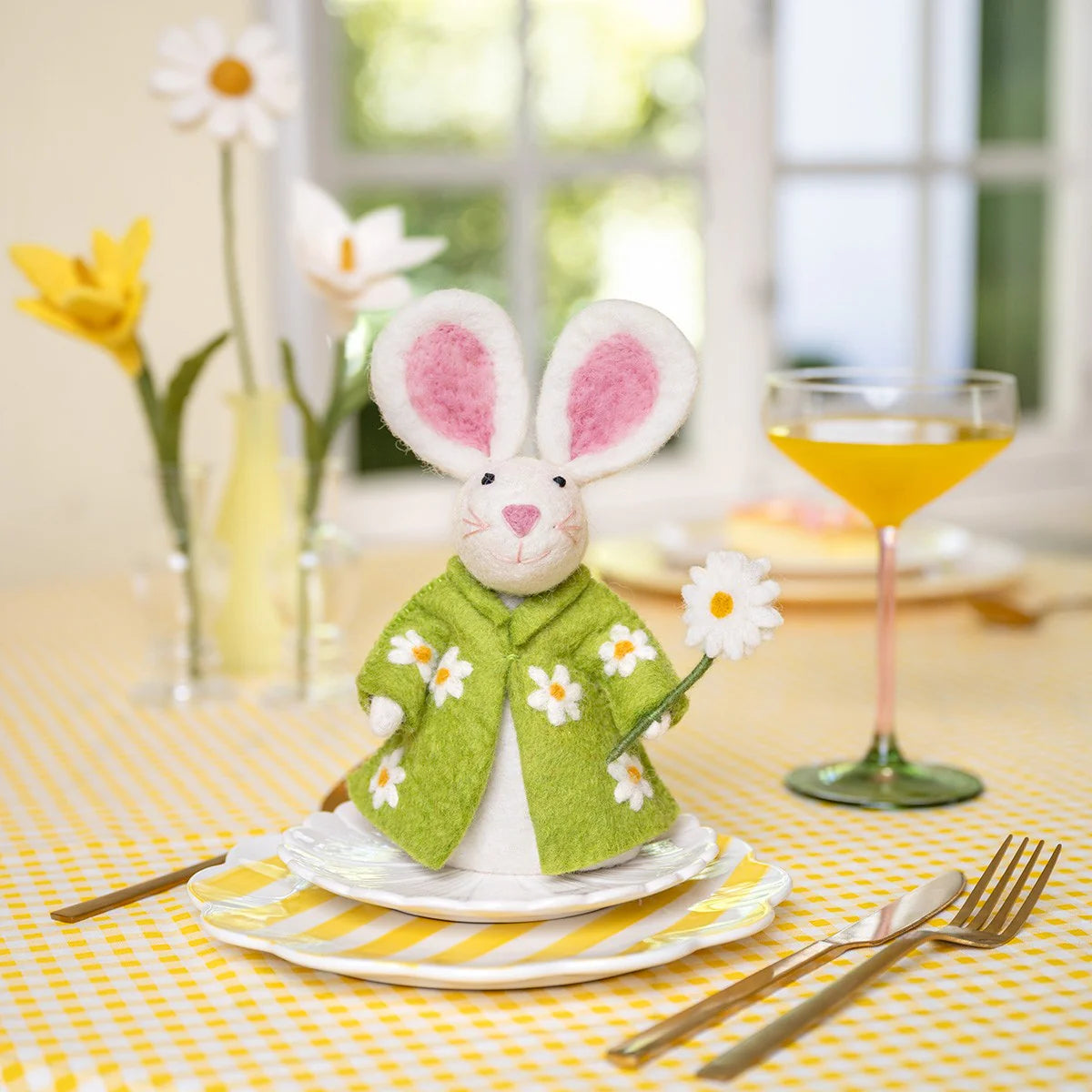 Vilten Haas Groen met Margrietjes