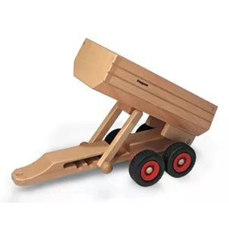 Houten aanhanger kiepbaar