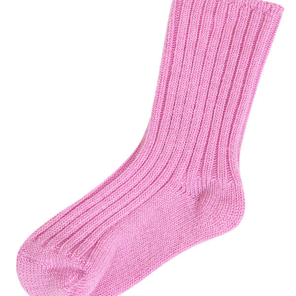 Wollen Dikke Rib Sokken - Roze