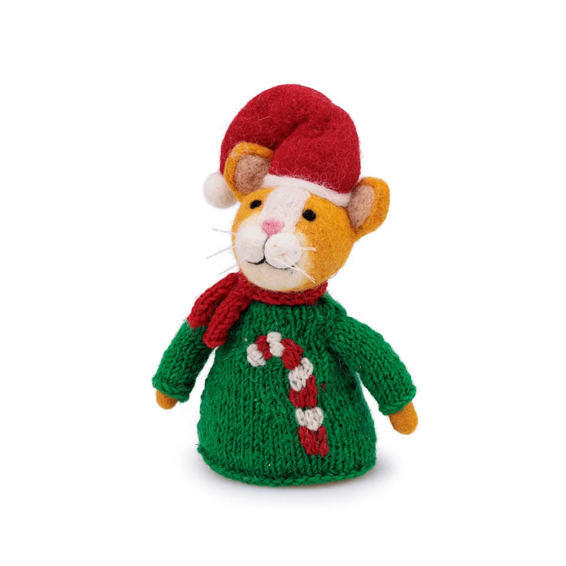 Vilten Kat Kersttrui Candystick