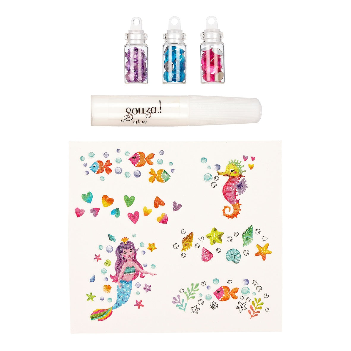 Glitter tattoo set Zeemeermin