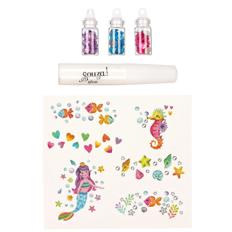 Glitter tattoo set Zeemeermin
