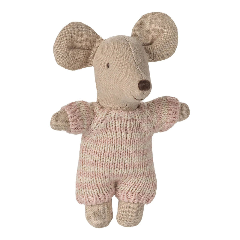 Babymuis in reiswieg - Roze