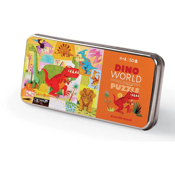 Puzzel in blik - Dino World