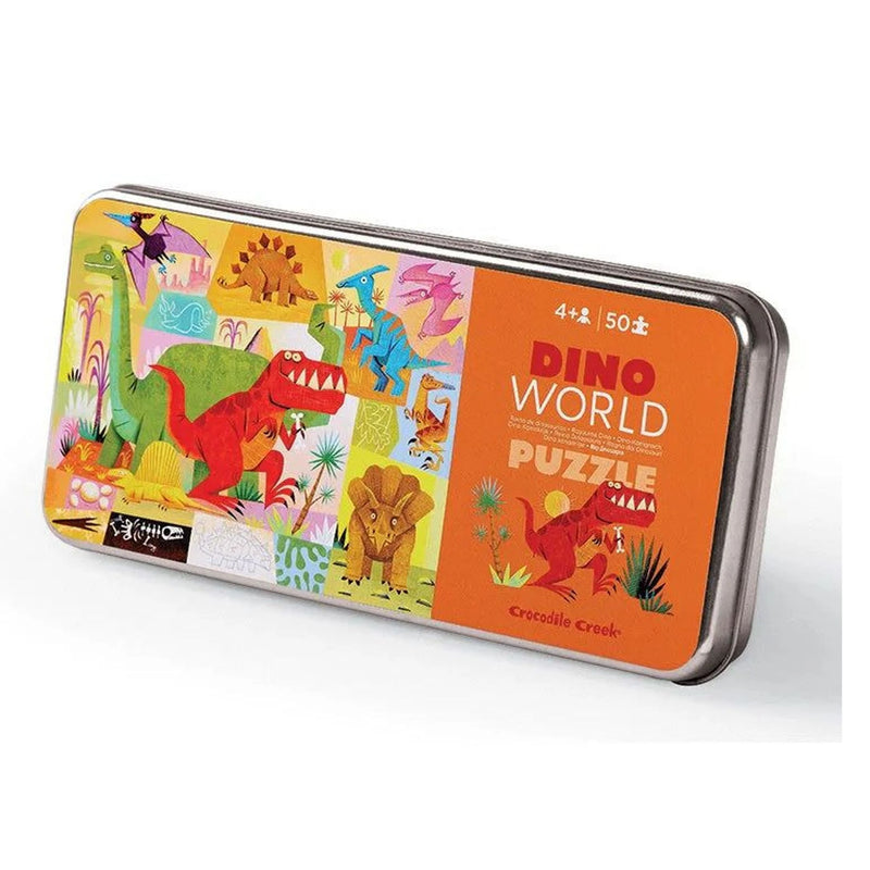 Puzzel in blik - Dino World