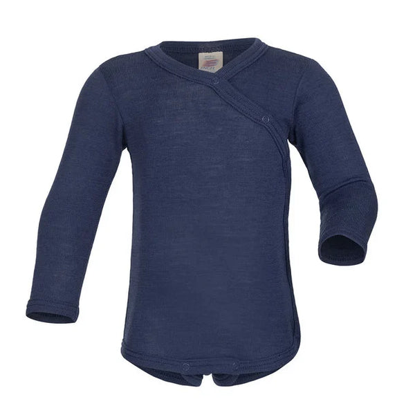 Wikkelromper Wolzijde marine blauw