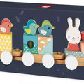 Houten trein vogels en konijn