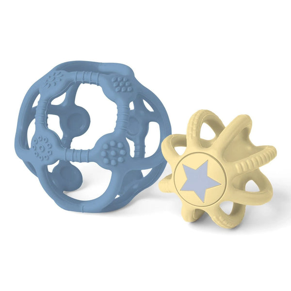 Set van 2 sensorische ballen - blauw geel