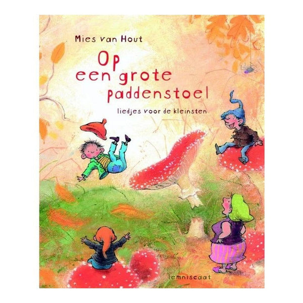 Op een grote paddenstoel