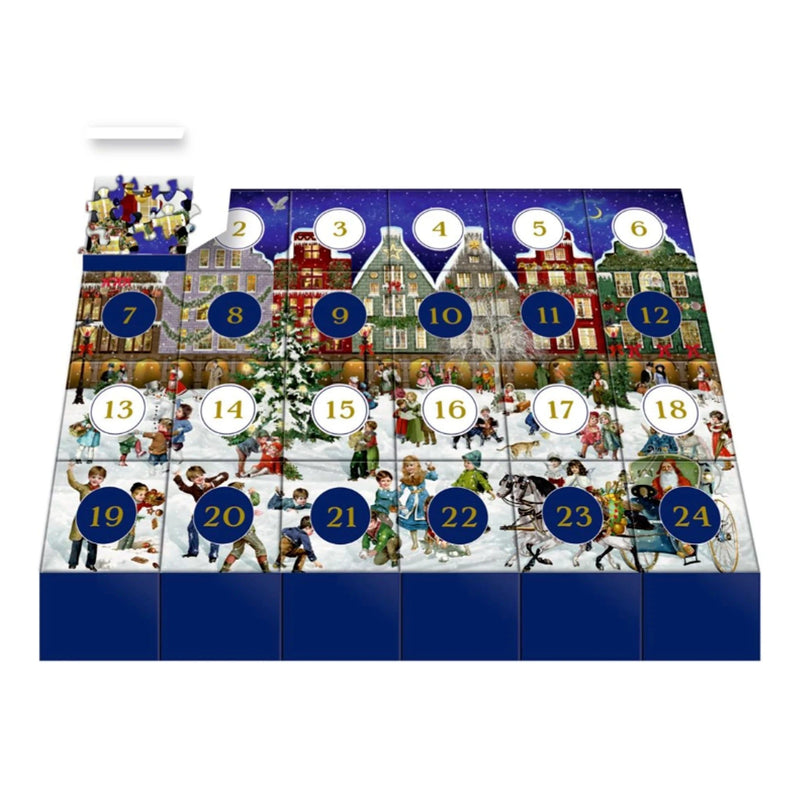 Puzzel Adventskalender - Winter evening in the city