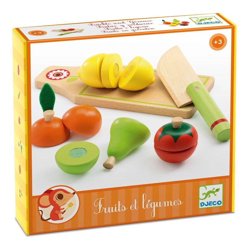 Speelfruit met groenten en snijplankje