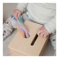 Playcycle speeldoek met houten ring pastel regenboog waves