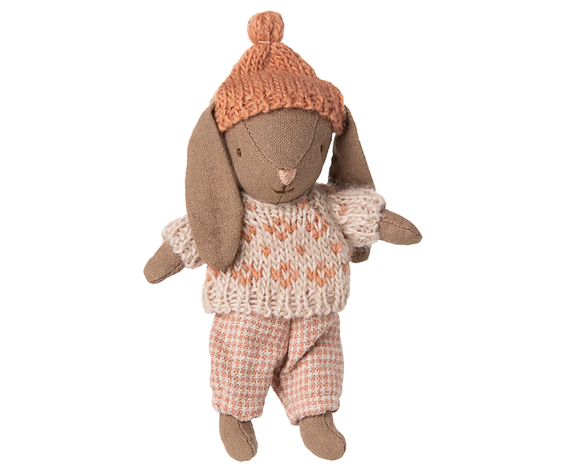 Winter konijn Micro roze-bruin