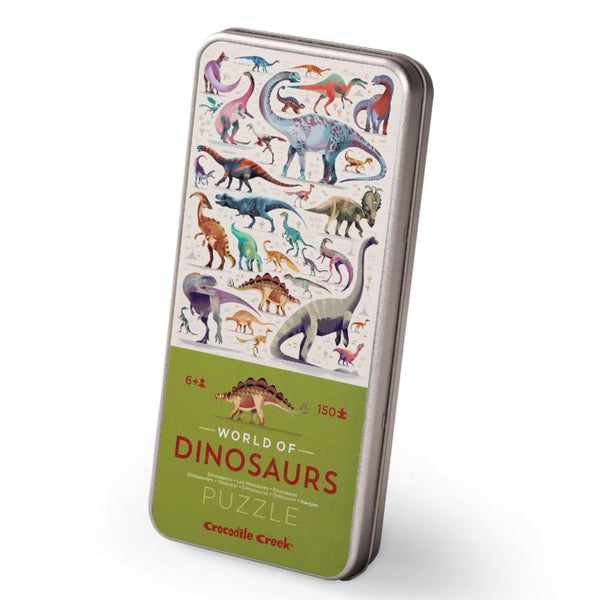 Puzzel in blik - World of Dinosaurs