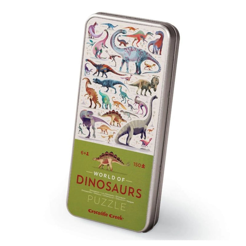 Puzzel in blik - World of Dinosaurs