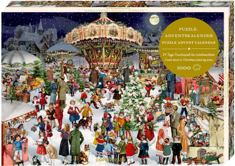 Puzzel Adventskalender -  Nostalgische kerstmarkt 1000 stukjes