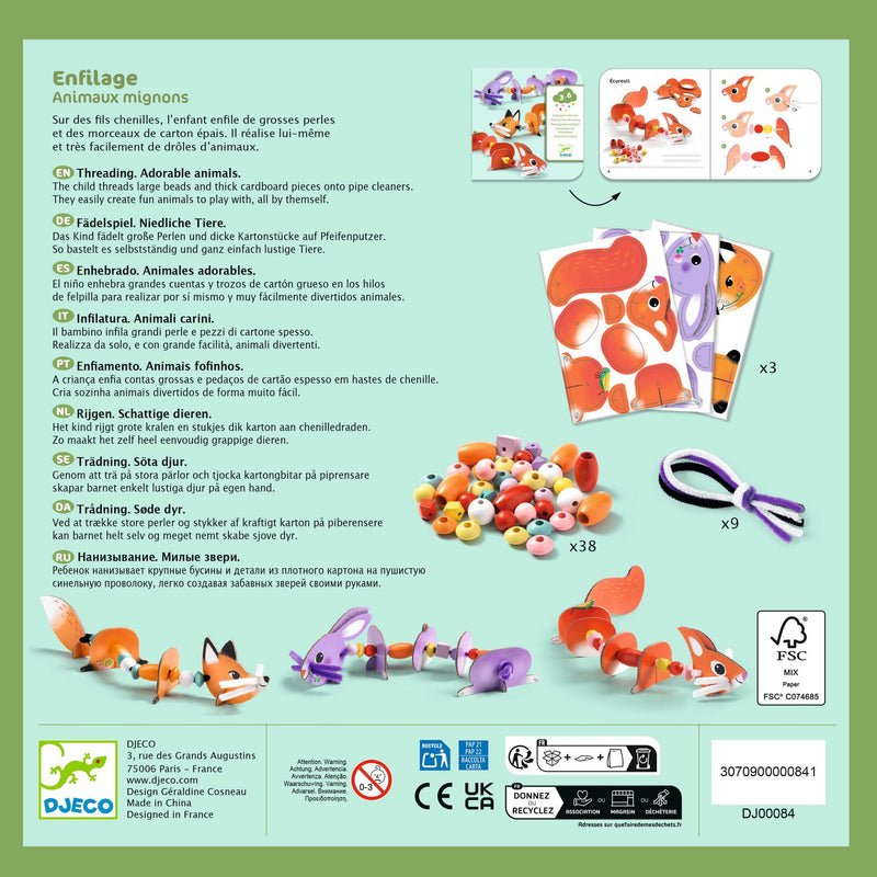 Knutselset 3D Bosdieren rijgen