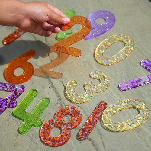 Regenboog Glitter Cijfers