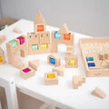 Houten Bouwstenen met Edelstenen