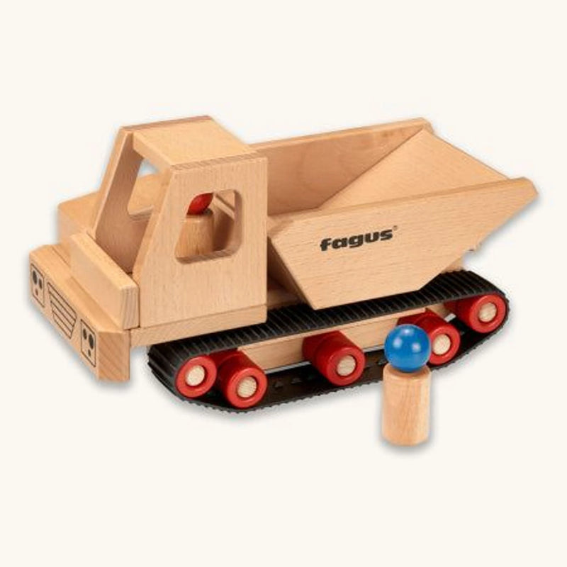 Houten Kiepwagen met rupsbanden