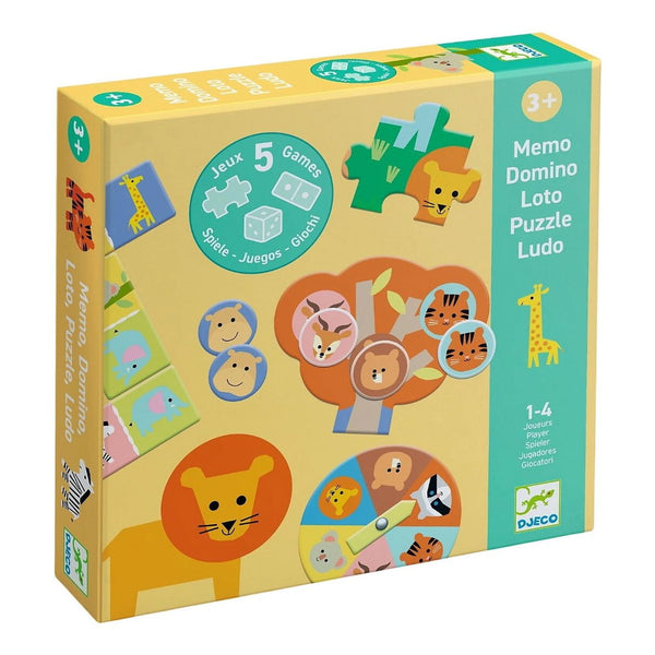 Memo Domino Loto Puzzle Ludo 5 in 1