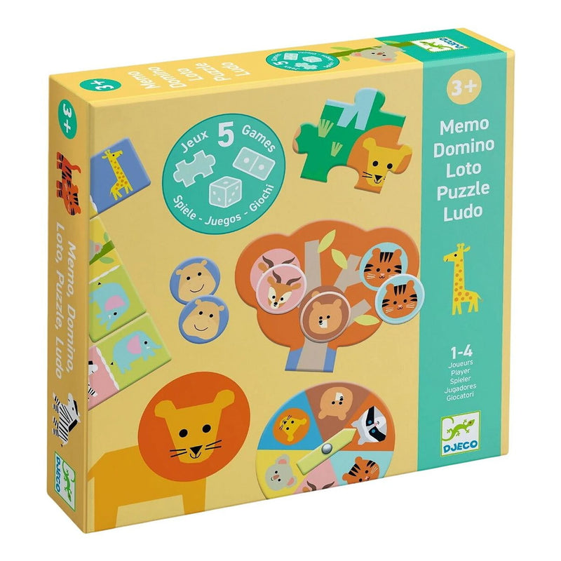 Memo Domino Loto Puzzle Ludo 5 in 1