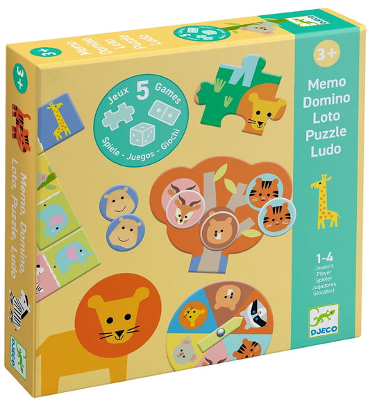 Memo Domino Loto Puzzle Ludo 5 in 1