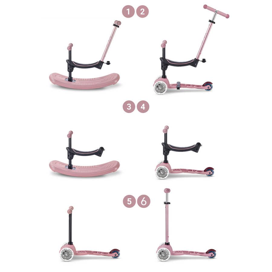 Mini Micro 6in1 step Rock & Go LED - Roze