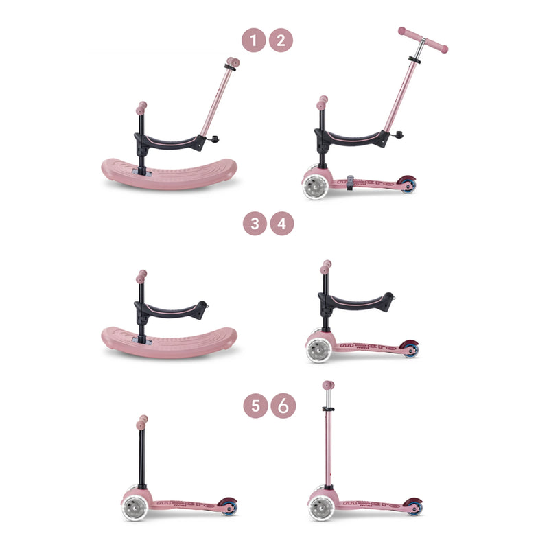 Mini Micro 6in1 step Rock & Go LED - Roze