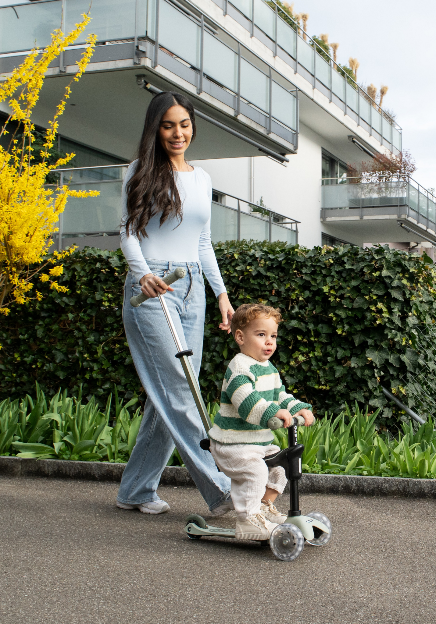 Mini Micro 6in1 step Rock & Go LED - Olive groen