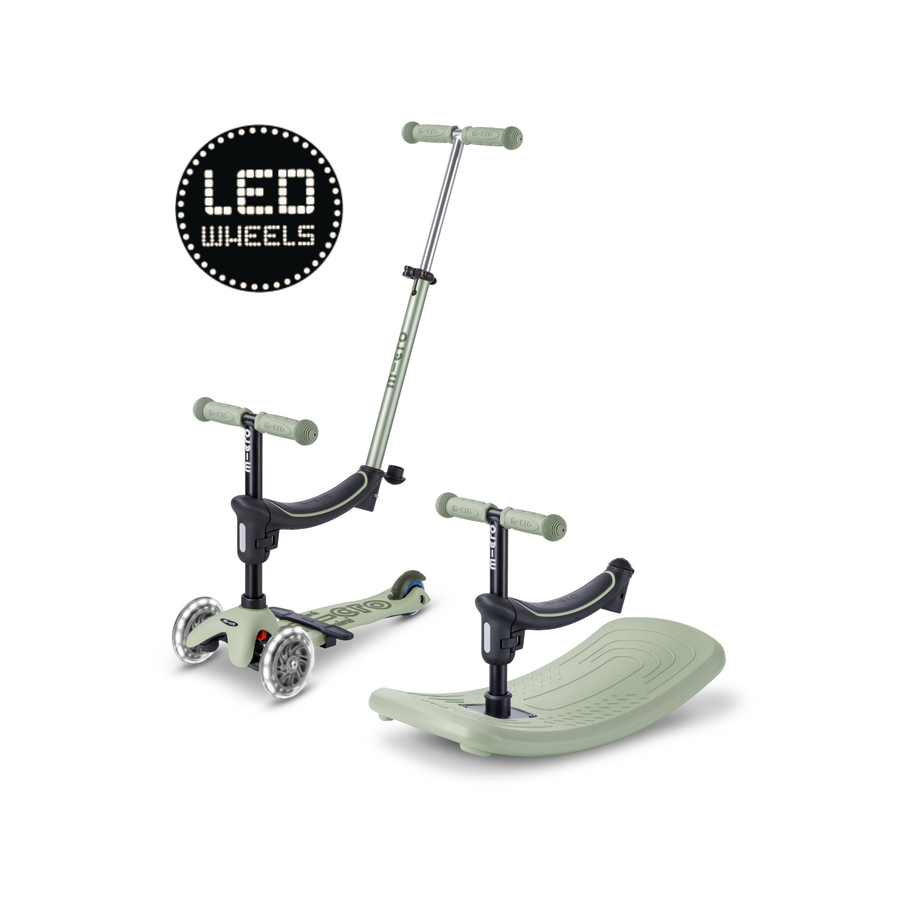 Mini Micro 6in1 step Rock & Go LED - Olive groen