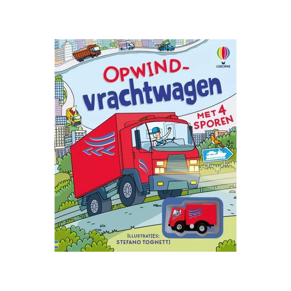 Opwindvrachtwagen - Boek met 4 sporen