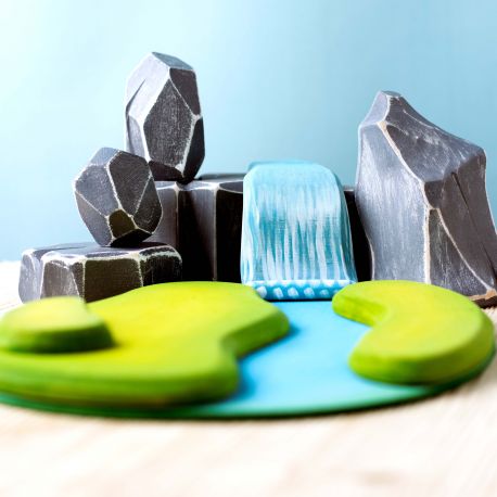 Rivierset (Rivierplaat, waterval met mosstenen)