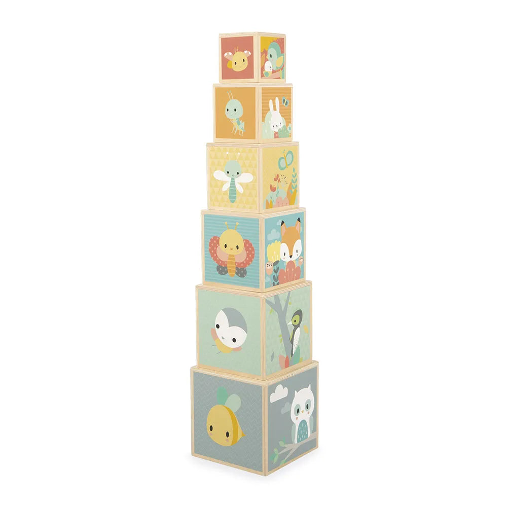 Blokkentoren - Piramide van 6 blokken