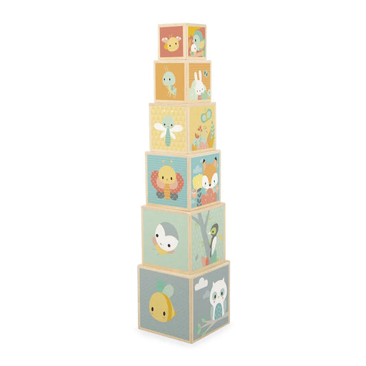 Blokkentoren - Piramide van 6 blokken