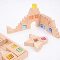 Houten Bouwstenen met Edelstenen