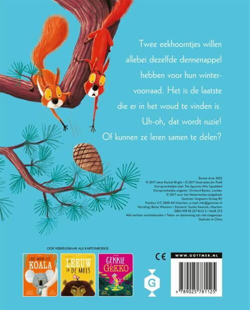 Twee Vechtende Eekhoorntjes (Kartonboek)