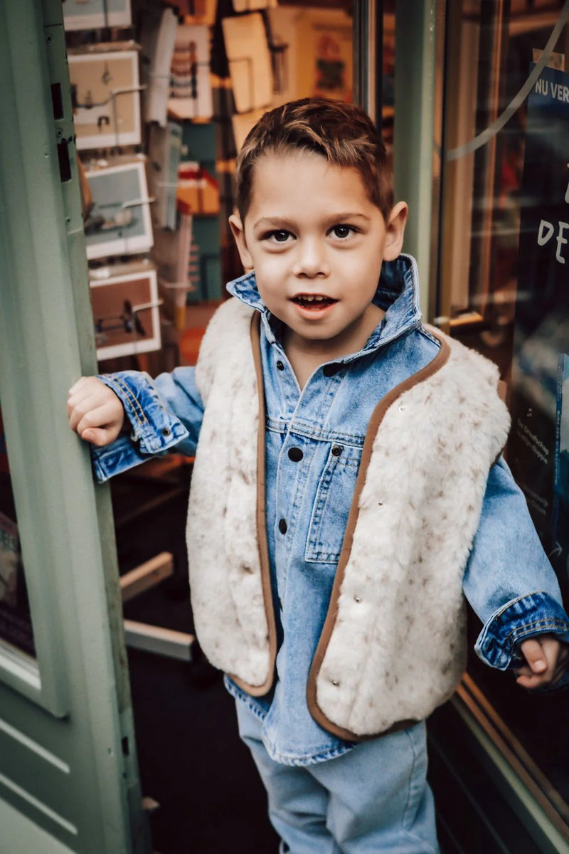 Bodywarmer Tyb Jr Ultra Light Beige Multi Dots